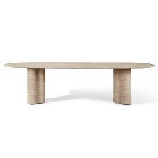 Porto Travertine Pill Dining Table 120