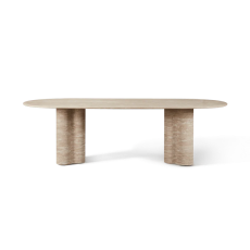 Porto Travertine Pill Dining Table 96