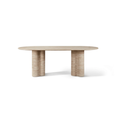 Porto Travertine Pill Dining Table 84
