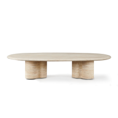 Porto Travertine Pill Coffee Table